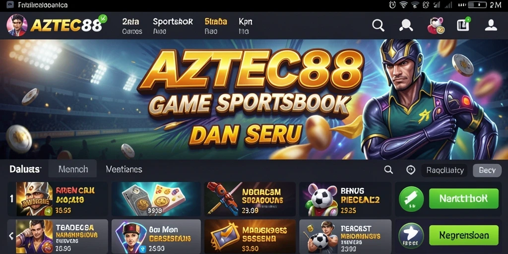 Tampilan gameplay Sportsbook AZTEC88 yang menarik dan interaktif.