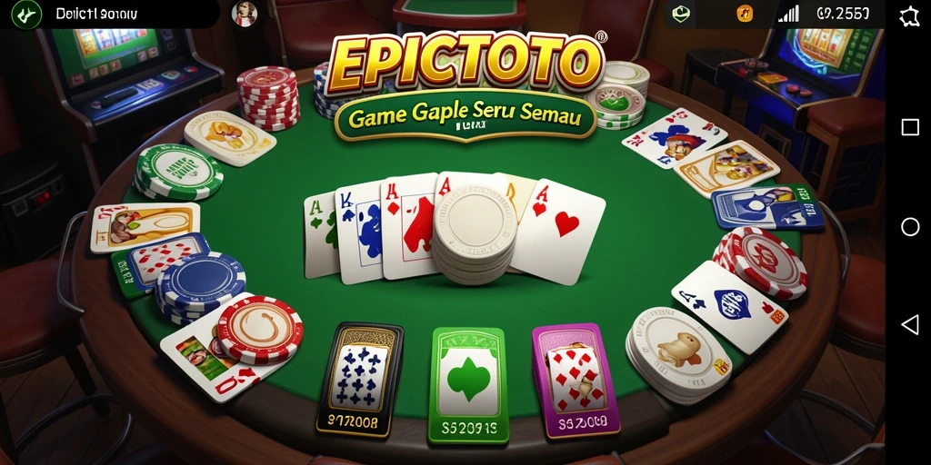 Tampilan gameplay seru dari EPICTOTO saat bermain gaple.
