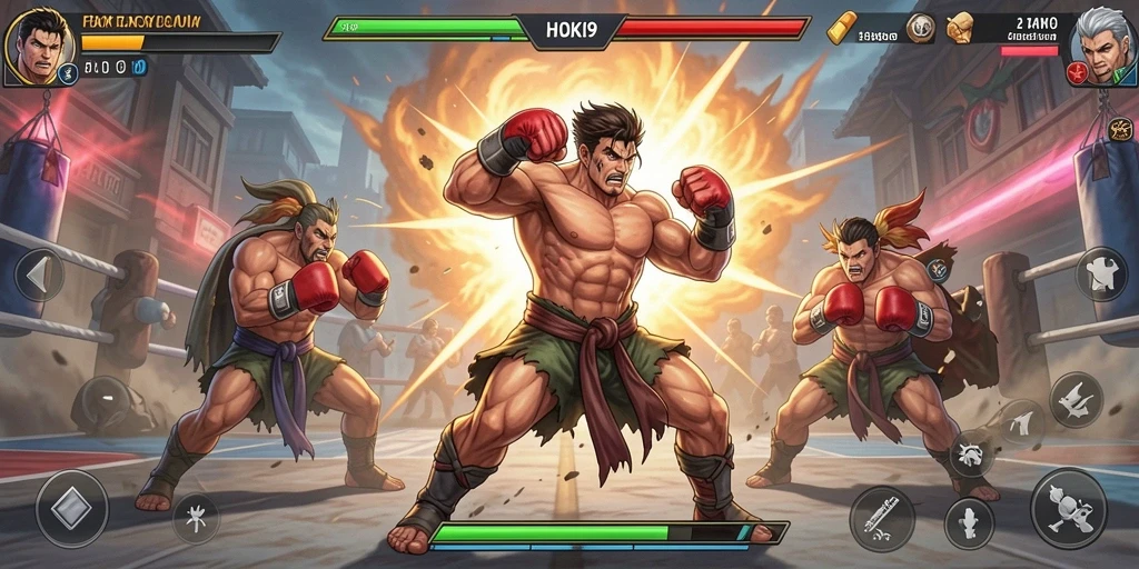 Gameplay HOKI9 yang intens dan seru saat pertarungan.
