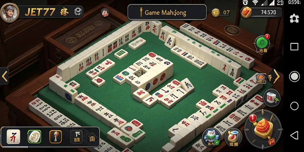 Screenshot JET77 menampilkan gameplay Mahjong yang menarik dan seru.