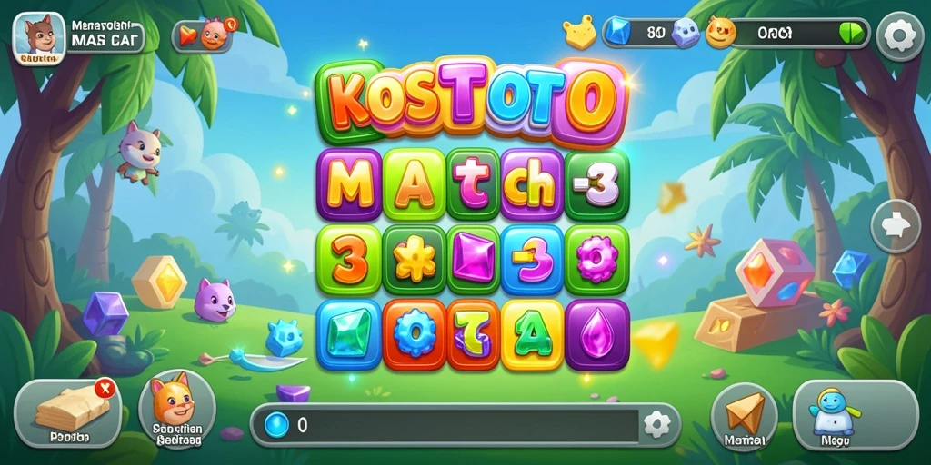 Gameplay seru KOSTOTO dengan tantangan mencocokkan warna.