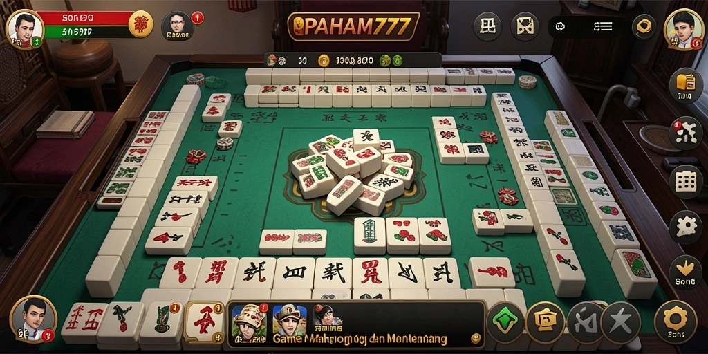 Screenshot utama PAHAM777 menampilkan gameplay Mahjong yang seru.