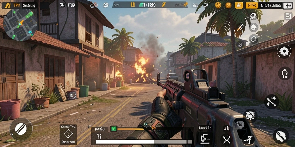Screenshot gameplay PT89 menampilkan aksi seru dalam pertempuran TPS.