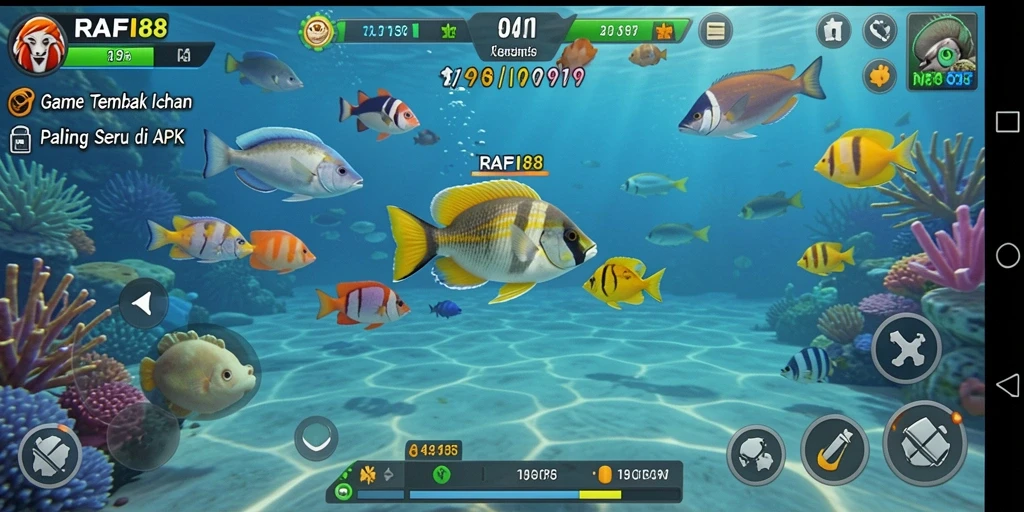 Tampilan gameplay RAFI88 yang menegangkan saat menembak ikan.