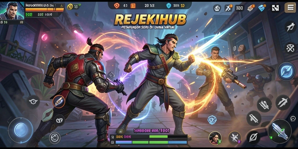 Tampilan seru pertarungan di REJEKIHUB dengan aksi mendebarkan.