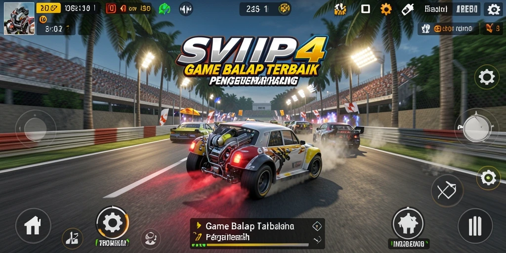 Tampilan gameplay memukau dari SVIP4 dengan aksi balap yang menegangkan.
