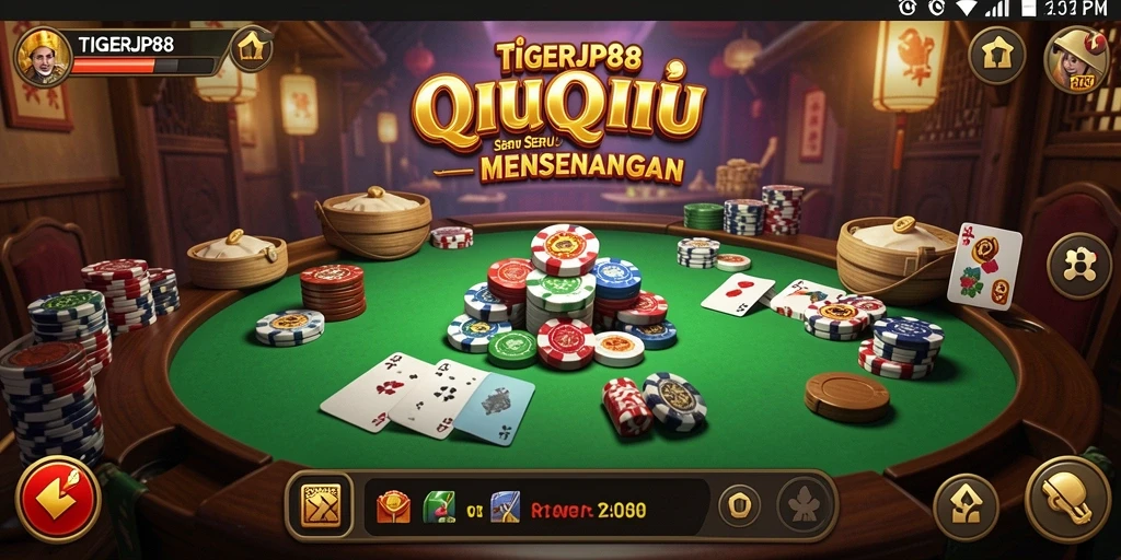 Tampilan utama TIGERJP88 dengan aksi seru permainan QiuQiu.