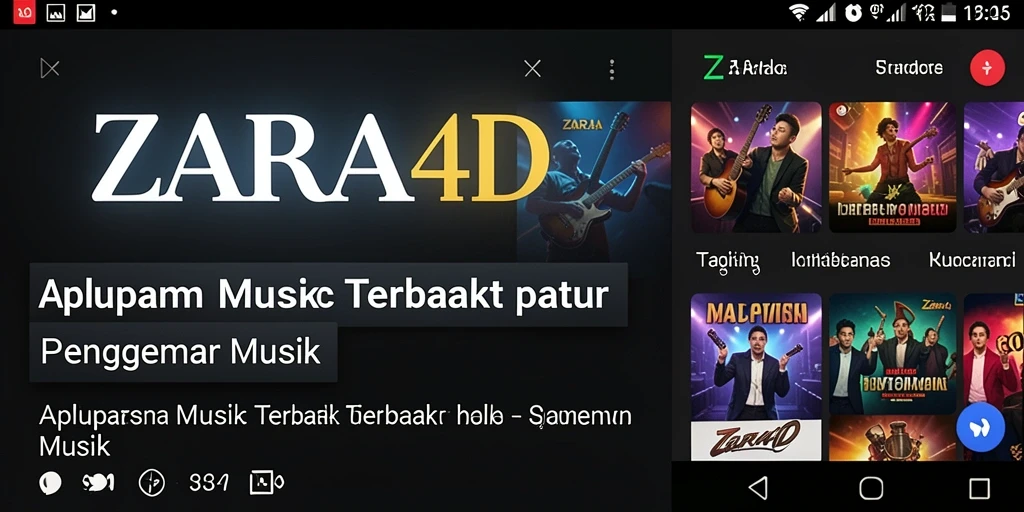 Tampilan gameplay ZARA4D yang menarik dengan antarmuka musik.