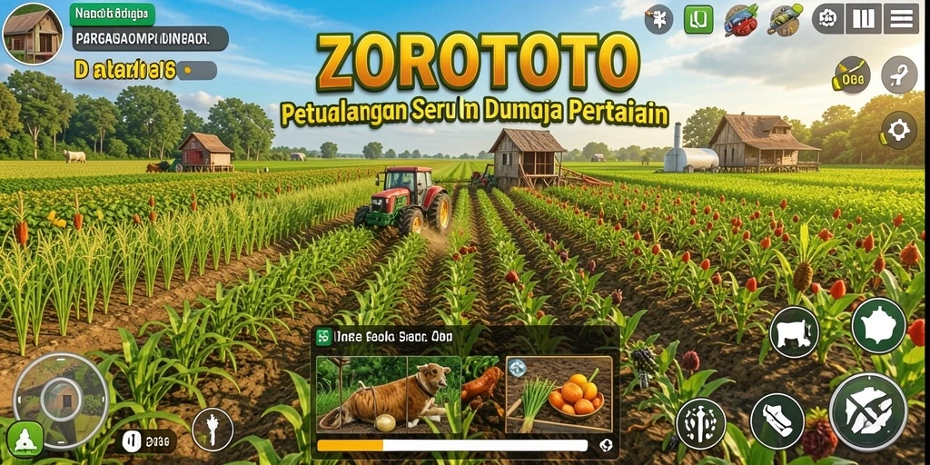 Tampilan menarik dari gameplay ZOROTOTO dalam bertani.